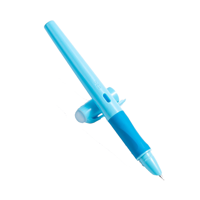 得力热可擦钢笔三年级小学生用0.5mm热敏可擦矫姿钢笔晶蓝儿童初学者练字写错即擦笔替换墨囊3年级正姿蓝色
