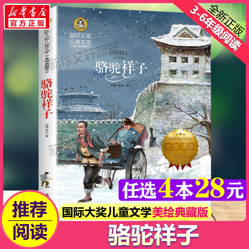 骆驼祥子 国际大奖儿童文学小说美绘典藏版老舍原著完整版经典名著儿童故事书必小学生三四五六年级课外书推荐阅读寒暑假书目正版