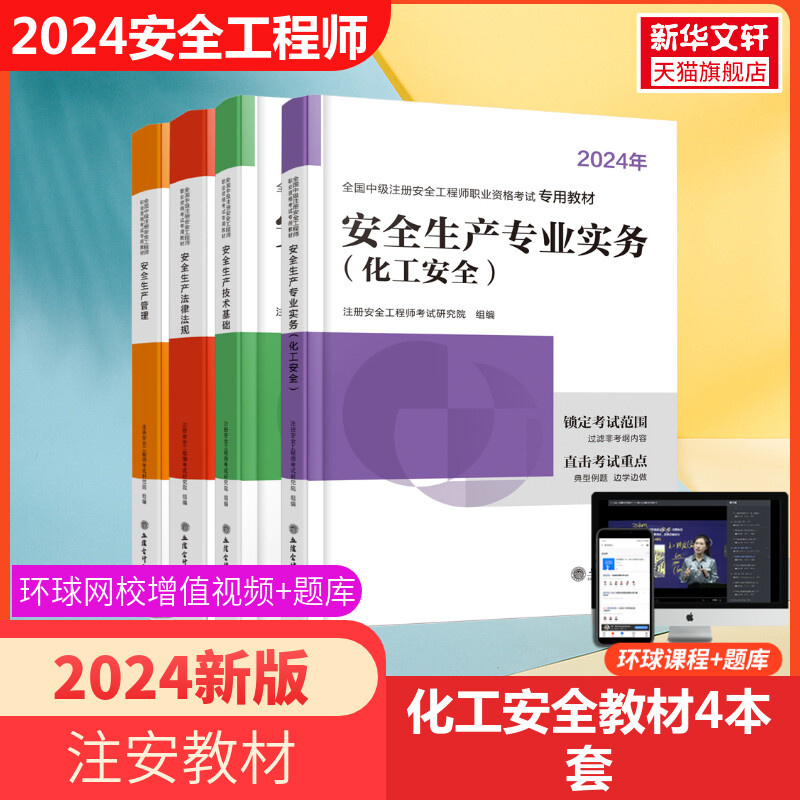 环球网校2024新版中级注册安全工程师2024年注安教材安全生产专业实务化工安全全套教材 搭历年真题模拟试卷习题集正版学习资料 书籍/杂志/报纸 全国一级建造师考试 原图主图