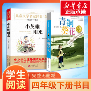 书目正版 儿童寒暑假读物 曹文轩老师推荐 全套2册 四年级下册阅读经典 小英雄雨来正版 小学生课外阅读书籍正版 青铜葵花曹文轩正版