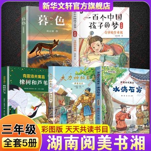 2026寒假湖南阅美书湘三年级必读书目 中国古代寓言水滴石穿伊索寓言大力神和车夫克雷洛夫寓言橡树和芦苇一百个中国孩子的梦暮色