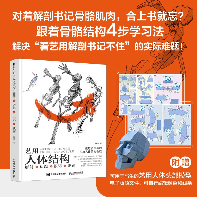艺用人体结构 解剖+动态+识记+默画 2025新版 黄朝贵哥著色彩与光线 游戏动漫人体结构绘画教程书籍 人体骨骼肌肉运动规律绘制技法