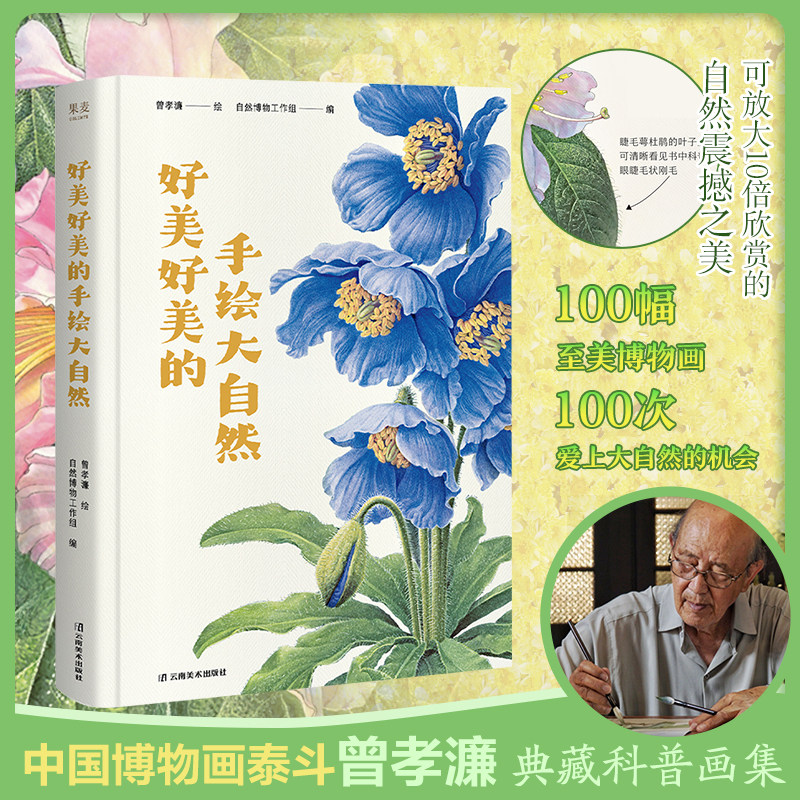 好美好美的手绘大自然 曾孝濂 50种植物50种鸟类插画文字讲解 水彩工笔白描国画美术花鸟虫草动物风景艺术绘画图集册 博物科普画集