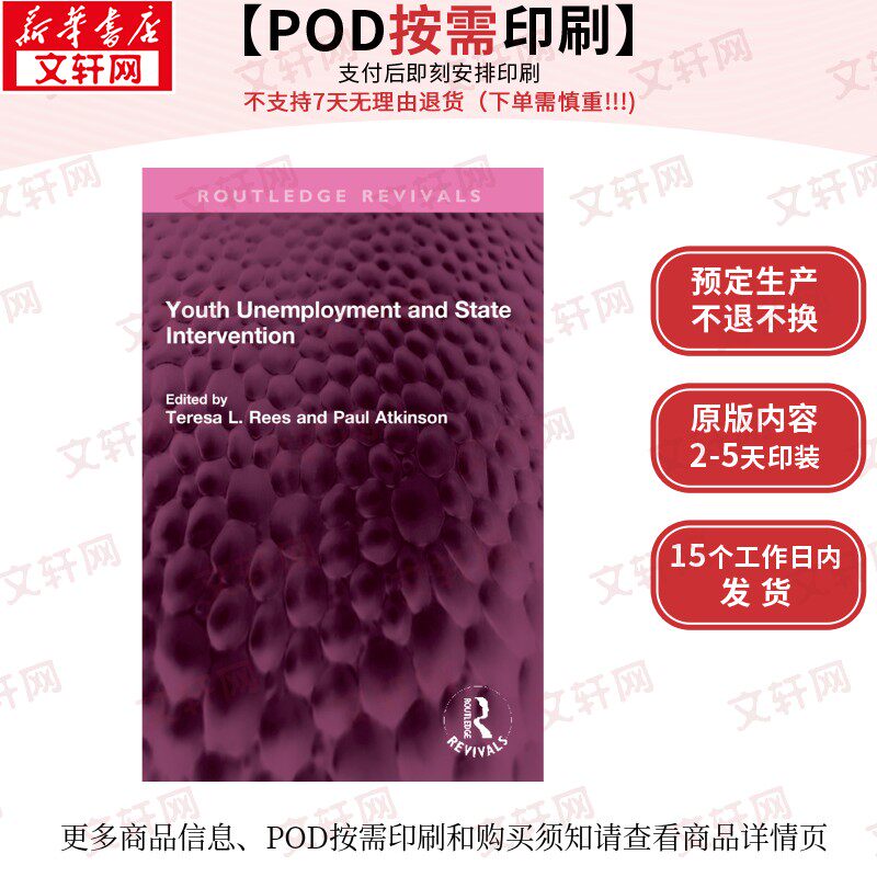 【原版POD按需印刷】青年失业与国家干预YOUTH UNEMPLOYMENT AND STATE INTERVENTION原版引进
