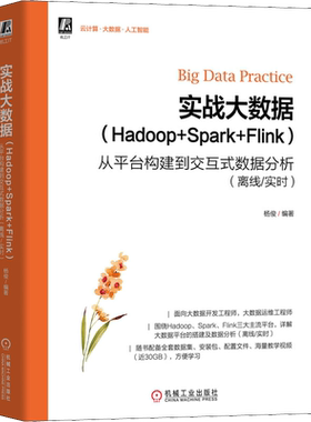 实战大数据(Hadoop+Spark+Flink) 从平台构建到交互式数据分析(离线/实时) 大数据工程师开发手册 机械工业出版社 新华正版书籍