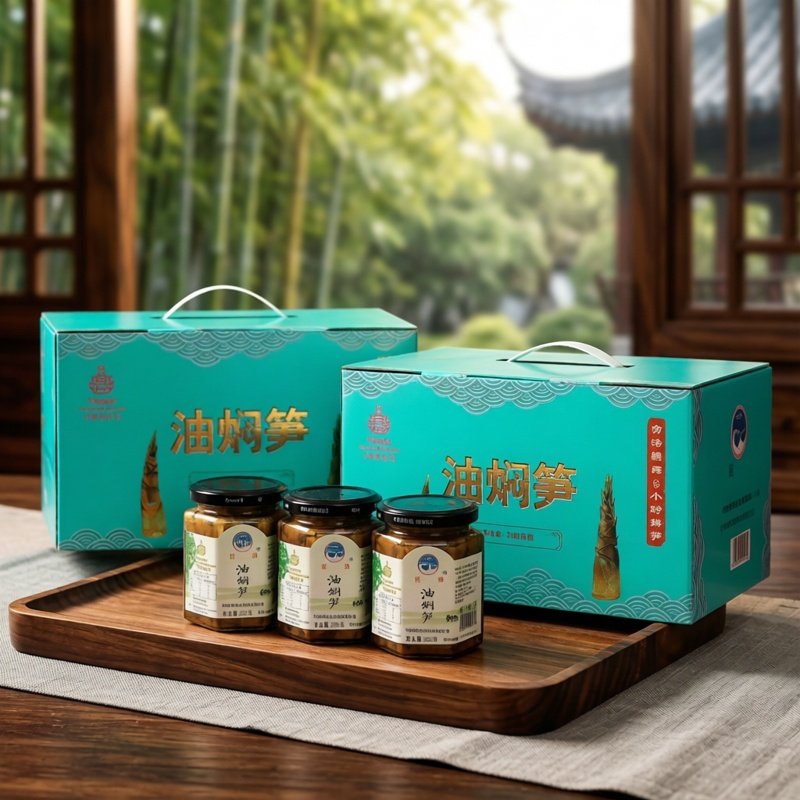 宁波老字号产奉化香烤油焖笋玻璃瓶送礼没添加剂防腐剂农家下饭菜