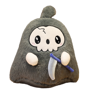 送死党礼物镰刀死神抱枕幽灵公仔布娃娃毛绒玩具场景布置活动道具