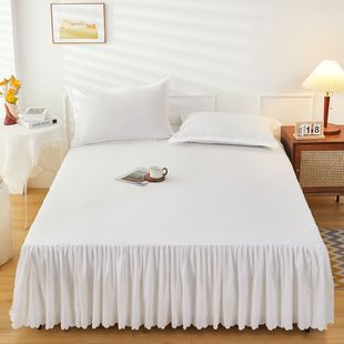 防滑纯色床裙式 床套单件保护套1.5米1.8m床单床垫床笠180x200