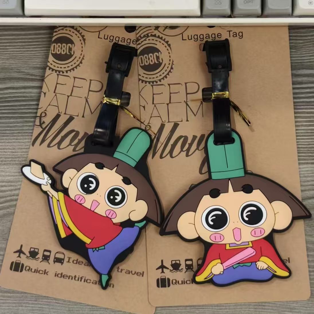 卡通邪流丸 反斗子软胶行李牌 旅行箱包托运识别吊牌防丢失挂件