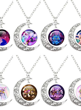 跨境猎魔女团项链时光宝石饰品男女百搭吊坠毛衣链礼物项饰品
