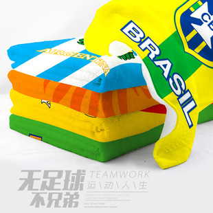 足球运动毛巾国家队葡萄牙意大利英格兰洗脸面巾球迷用品