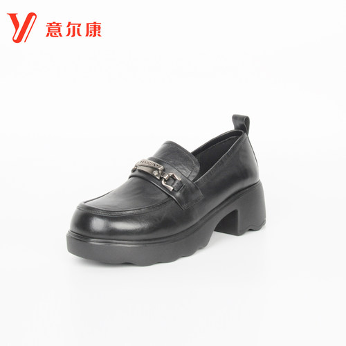 意尔康2025款真皮英伦风乐福鞋