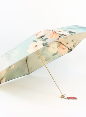 宏达伞超轻超短五折小金伞晴雨折叠便携防紫外线防晒遮阳伞太阳伞