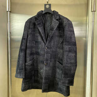 领单排扣外套通勤风C54 西装 专柜3XL商务休闲中长款 毛呢大衣男冬季