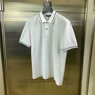 POLO衫 专柜50码 翻领短袖 男士 商务休闲撞色条纹上衣J82 100%棉夏季