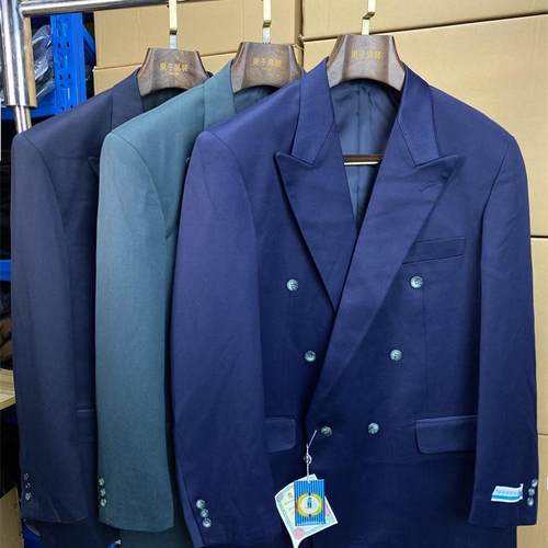 库存品牌上班春秋双排扣宽松西服
