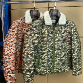 微瑕秋冬迷彩时尚 毛领羽绒服白鸭绒保暖厚实翻领外套上衣潮G4D14