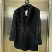 专柜52码 领单排扣保暖外套D100 商务西装 宽松毛呢大衣男中长款 冬季