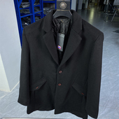 单西装 瘦版 休闲毛呢大衣外套上衣中长款 羊毛男士 风衣A102 50码