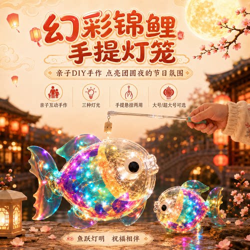 2026中秋节锦鲤灯笼儿童手提花灯