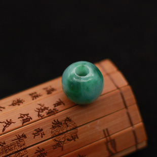 缅甸翡翠A货玉器 冰糯种飘绿路路通转运珠可编绳 伸缩款手链 包邮