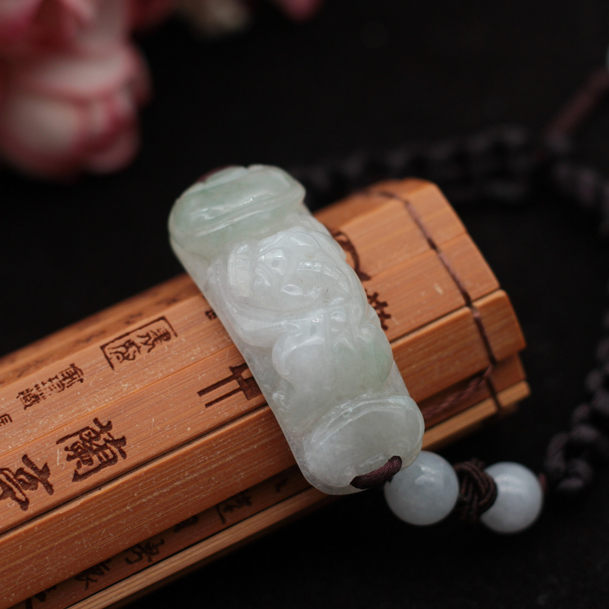 特价 缅甸天然翡翠a货玉器 冰糯种飘绿如意招财貔貅手牌手链 包邮