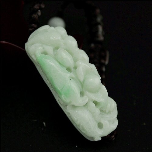 玉器糯种飘绿年年有余手牌包邮
