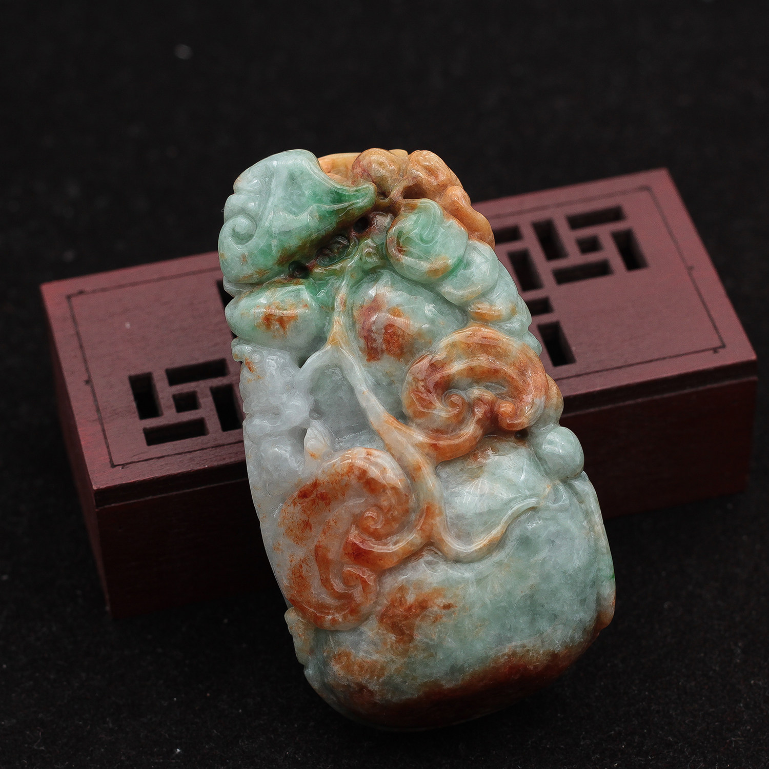 特价 缅甸翡翠a货玉器糯种飘绿红翡如意葫芦福禄寿把件手玩件包邮