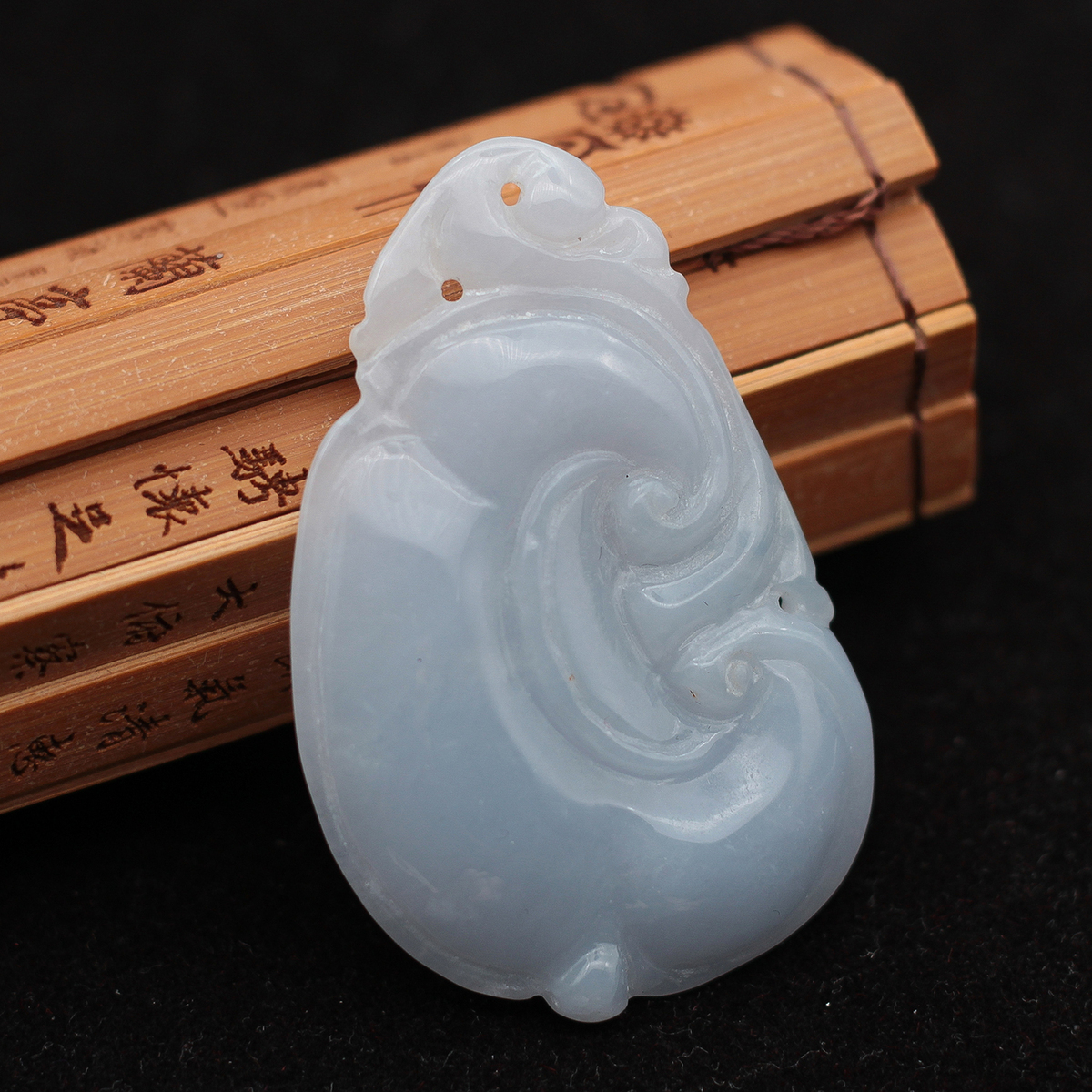 缅甸天然翡翠a货玉器 糯种白玉吉祥如意女士吊坠玉佩挂件 包邮