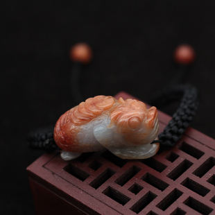 缅甸天然翡翠A货玉器 糯种红翡招财三脚蟾金蟾玉蟾手牌手链 包邮