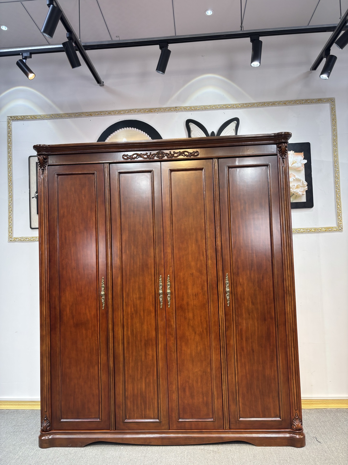 美式复古实木衣柜家用卧室储物柜