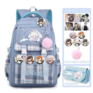 光夜同款书包女学生kt猫双肩包软布超轻大容量可爱女童背包