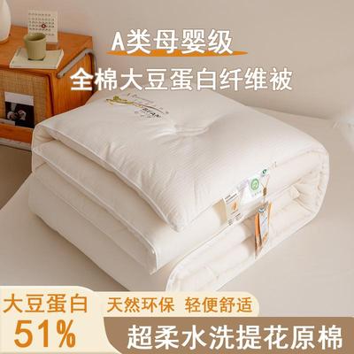 A类母婴级原棉纯棉大豆纤维被