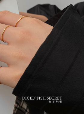 女钛钢简约细戒指细款