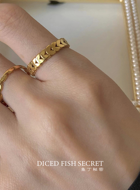 女钛钢小众叠戴戒指戒指