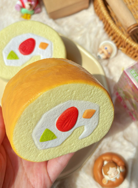 木吉新品水果瑞士卷捏捏乐慢回弹解压玩具可爱squishy