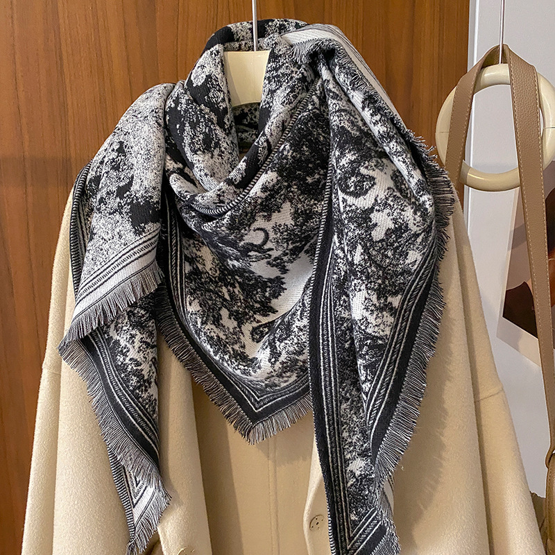 三角巾外搭披肩围巾秋冬款新款韩系氛围感加厚针织女士职业装配饰