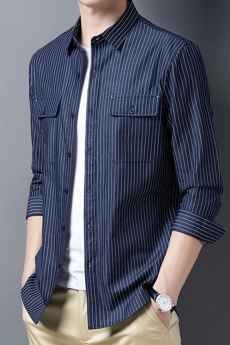 C719钱塘2020-2秋冬男士长袖袖精品衬衣欧美商务免烫休闲衬衫,男装衬衫,钱塘207-2