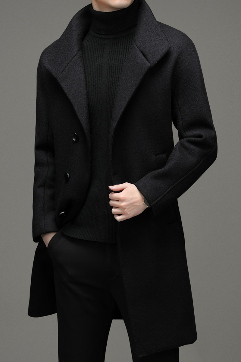 E9078钱塘2020-2秋冬男士外套毛呢大衣羊毛呢子中长款,男装毛呢大衣,钱塘207-2
