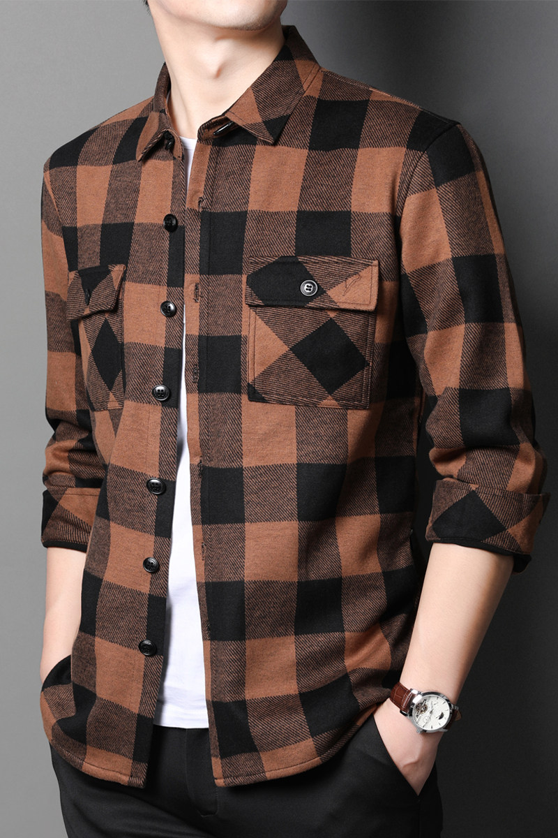 Y8672钱塘2020-2冬季男士刺骨拉加绒加厚衬衫舒适有型主推P95,男装衬衫,钱塘207-2