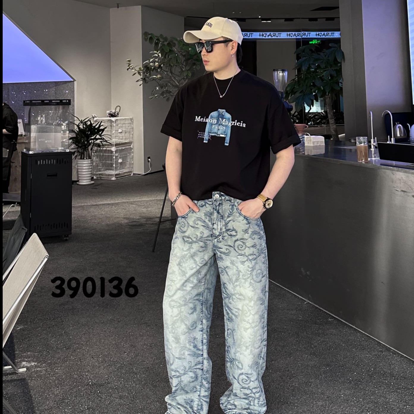 【原牛臻品】印花美式牛仔裤男款夏季凉感薄款透气2026新款潮牌宽