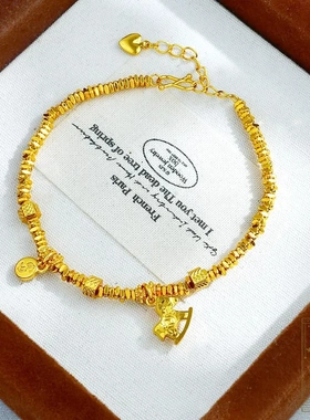 金店同款碎金子马上有钱招财进宝手链小众设计感百搭气质马年手饰