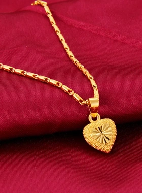 越南沙金女款锁骨细项链 日韩时尚女士桃心项链 地摊