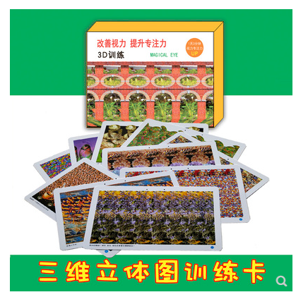 3D训练改善视力提升专注力记忆力全脑开发三维立体图训练卡玩具