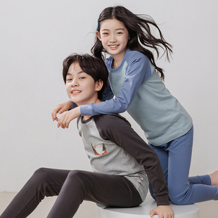 男大童秋衣秋裤纯棉套装青少年女孩薄棉毛衫衬衣衬裤儿童保暖内衣