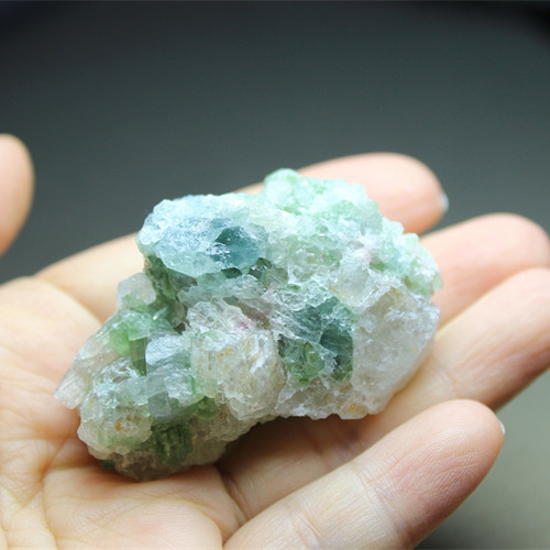 A213碧玺原石裸石三色四色设计宝石未打磨桌面摆件矿标矿物标本