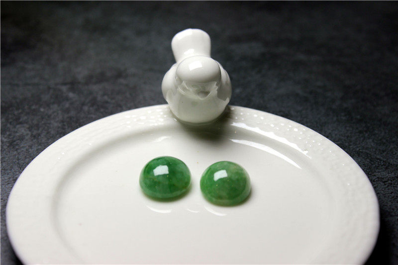 翡翠戒面翡翠戒面大颗一对