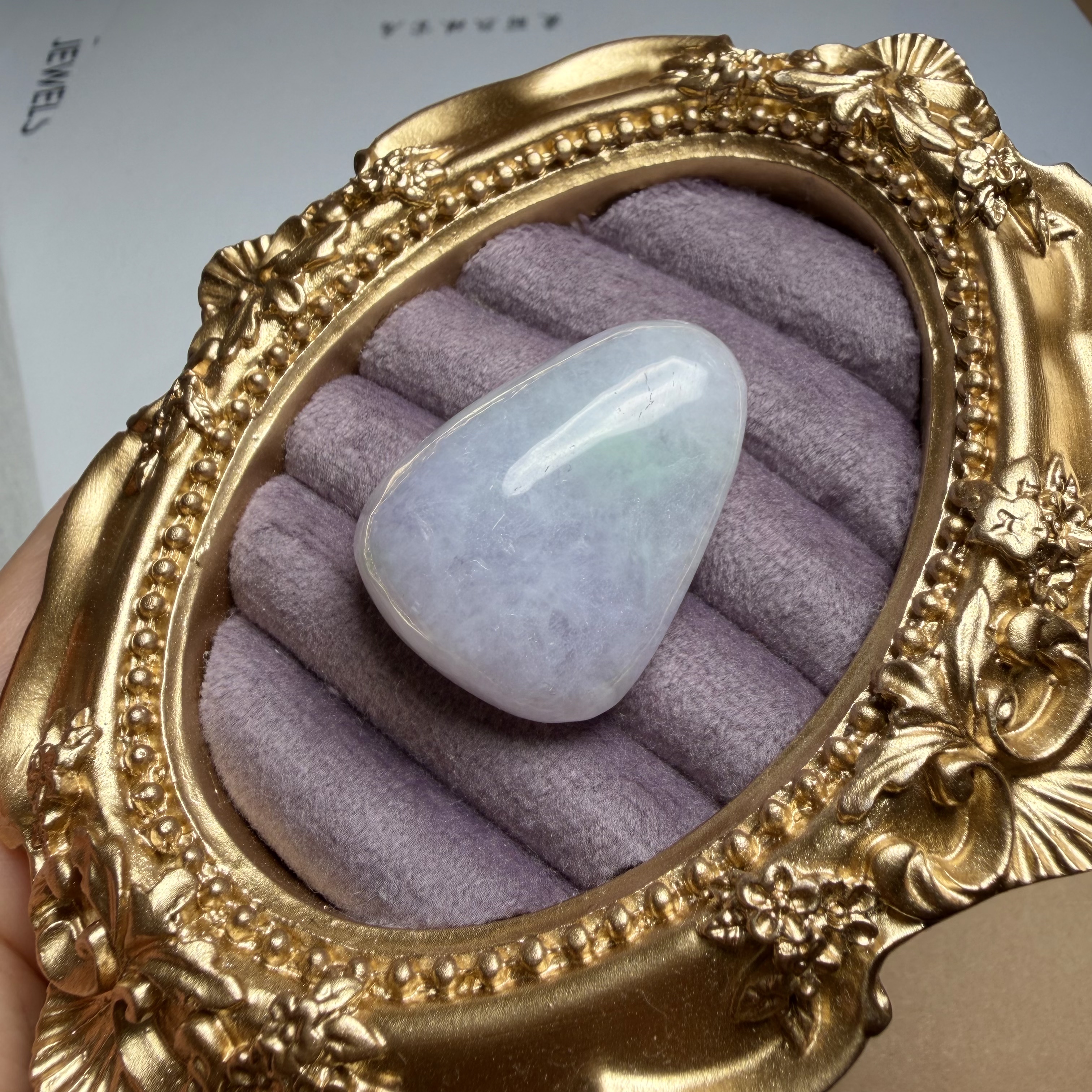 J57翡翠吊坠礼物A货紫绿双色原石糯冰现货超值挂坠原料证书