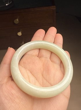 G816和田玉镯子小圈口手镯手饰文玩保真翠青高级感53圈口证书