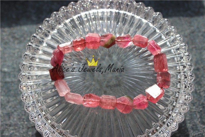 CC7碧玺粉红手链手串原石粉碧玺爱丽丝珠宝店公主礼物宝石现货